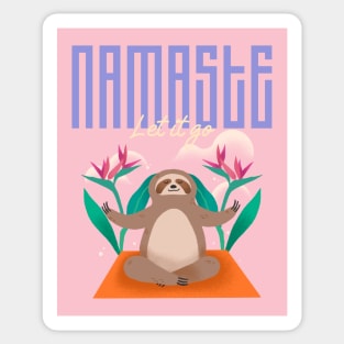 cute sloth Namaste yoga Sticker